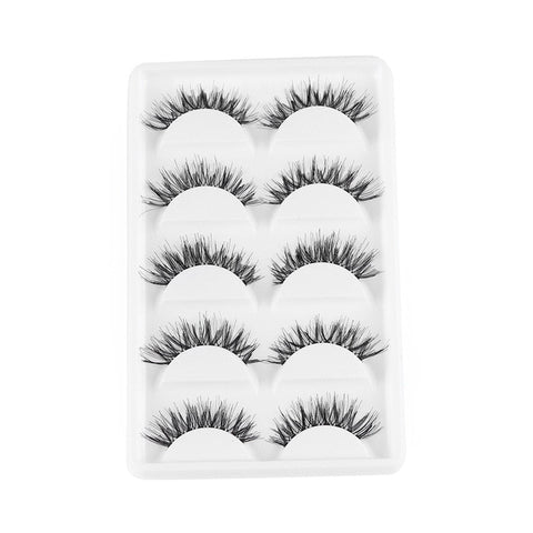 LEKGAVD 8 Pairs 3D Mink False Eyelashes Natural Wispy Fluffy Dramatic Volume Fake Lashes Extension Handmade Cruelty-free Eyelash