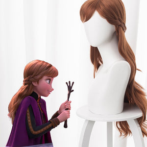 Princess Anna Cosplay Wig Olaf's Adventure Cosplay Anna Wig Mix Blonde Braid Long Synthetic Hair for Party