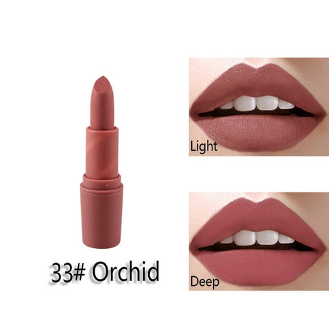 New MISS ROSE Lipstick Matte Waterproof Velvet Lip Stick 18 Colors Sexy Red Brown Pigments Makeup Matte Lipsticks Beauty Lips
