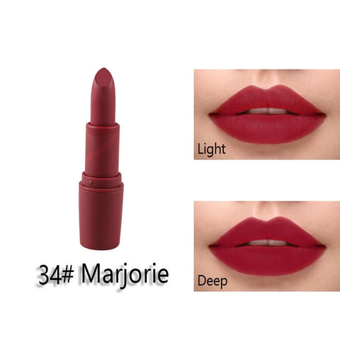 New MISS ROSE Lipstick Matte Waterproof Velvet Lip Stick 18 Colors Sexy Red Brown Pigments Makeup Matte Lipsticks Beauty Lips