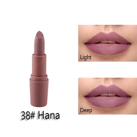 New MISS ROSE Lipstick Matte Waterproof Velvet Lip Stick 18 Colors Sexy Red Brown Pigments Makeup Matte Lipsticks Beauty Lips