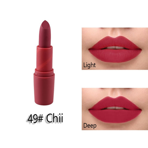 New MISS ROSE Lipstick Matte Waterproof Velvet Lip Stick 18 Colors Sexy Red Brown Pigments Makeup Matte Lipsticks Beauty Lips
