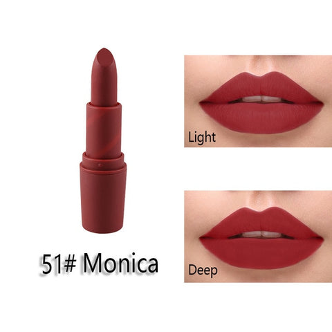 New MISS ROSE Lipstick Matte Waterproof Velvet Lip Stick 18 Colors Sexy Red Brown Pigments Makeup Matte Lipsticks Beauty Lips