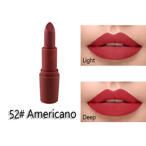 New MISS ROSE Lipstick Matte Waterproof Velvet Lip Stick 18 Colors Sexy Red Brown Pigments Makeup Matte Lipsticks Beauty Lips