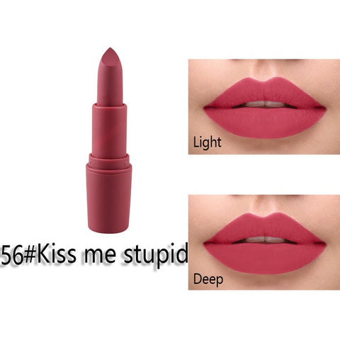 New MISS ROSE Lipstick Matte Waterproof Velvet Lip Stick 18 Colors Sexy Red Brown Pigments Makeup Matte Lipsticks Beauty Lips