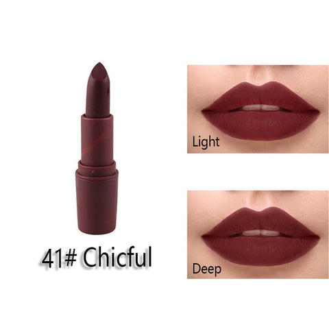 New MISS ROSE Lipstick Matte Waterproof Velvet Lip Stick 18 Colors Sexy Red Brown Pigments Makeup Matte Lipsticks Beauty Lips