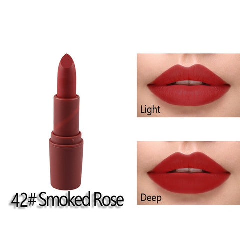 New MISS ROSE Lipstick Matte Waterproof Velvet Lip Stick 18 Colors Sexy Red Brown Pigments Makeup Matte Lipsticks Beauty Lips
