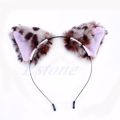 Fashion Girl Cute Cat Fox Ear Long Fur Hair Headband Anime Cosplay Party Costume